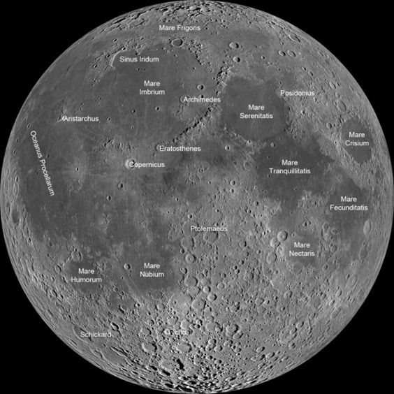 mapa de la luna mares